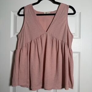 Eesome Blush Pink V-Neck Tank Top